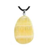 Pendentif de Calcite Orange pierre plate