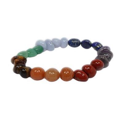 Bracelet 7 Chakras en Pierres Roulées 
