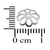 Coupelle Fleur Ajourée de 8,5 mm avec trou en Argent 925 (Lot de 2 coupelles)