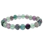 Bracelet Fluorine Multicolore en Pierre Boule de 8 mm