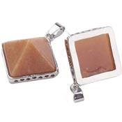 Pendentif Pyramide en Aventurine Rouge 