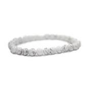 Bracelet Howlite Blanche Perles de 6 mm