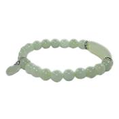 Bracelet Gourmette en Jade perles de 8 mm et Coeur 12 mm