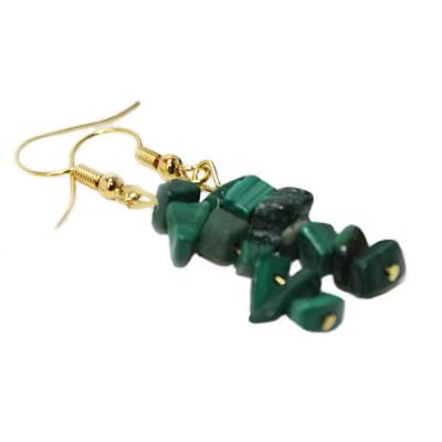 Boucles d'Oreilles en Malachite style Baroque