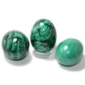 Oeuf en pierre de Malachite (5 à 6 cm) avec socle