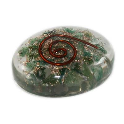 Orgonite cabochon et Jade de Chine 40x30 mm