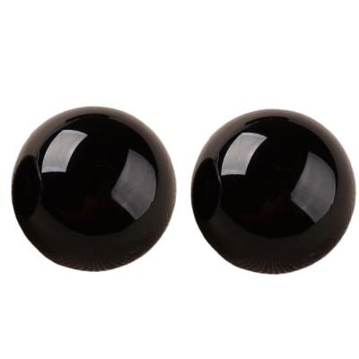 Perle ronde lisse en Agate Noire non percée de 16 mm