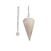 Pendule Cône facetté en Quartz Rose
