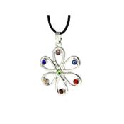 Pendentif Fleur Marguerite 7 Chakras (Zircone)