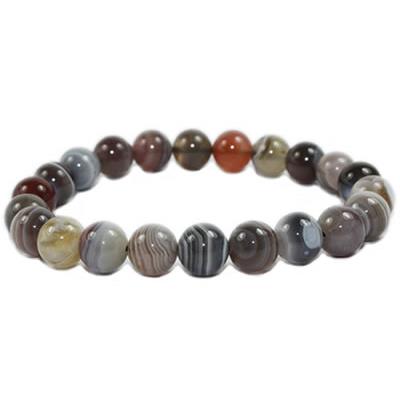 Bracelet Agate de Botswana en Pierre Boule de 8 mm