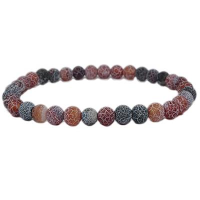 Bracelet Agate Crazy Lace Crack en Pierre Boule de 6 mm