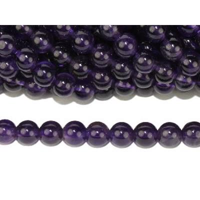 Améthyste Perle Ronde Lisse Percée 10 mm (Lot de 5 perles)