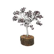 Grenat Rouge Arbre Pierres Roulées et socle en Bois