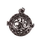 Pendentif Bola Cage Aum en laiton de couleur GunMtal