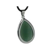 Pendentif en Aventurine Verte Goutte cerclée