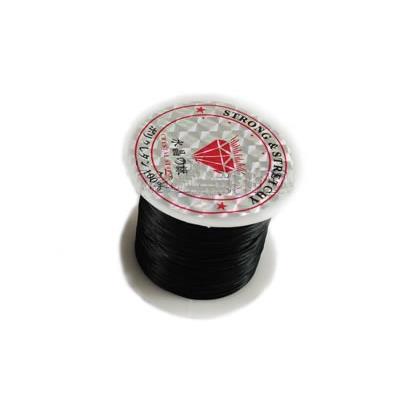 Bobine de Fil de Fibre Elastique Noir - Diamètre 0,8 mm (10 mètres)