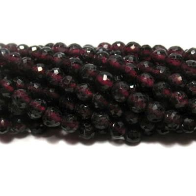 Grenat Rouge Perle Facettée Percée 8 mm - 64 Facettes (Lot de 10 perles)