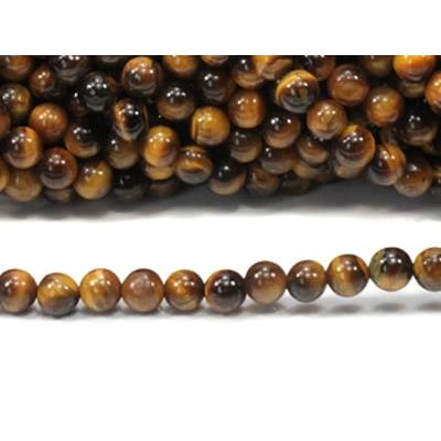 Oeil de Tigre Perle Ronde Lisse Percée 6 mm (Lot de 20 perles)