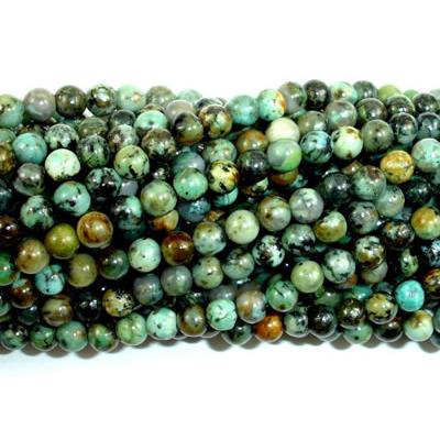 Turquoise Perle Ronde Lisse Percée 6 mm (Lot de 20 perles)