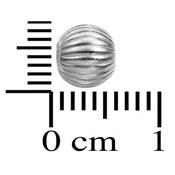 Perle Ronde avec Rainures 6 mm en Argent 925 (Lot de 5 perles)
