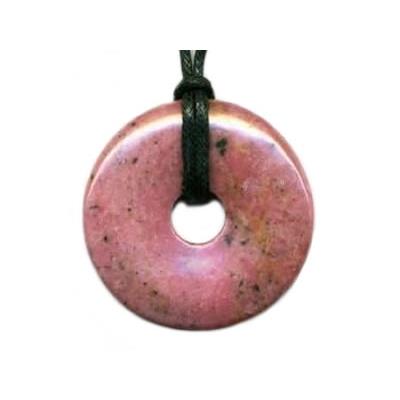 Rhodonite Pendentif Pi Chinois de 2 cm