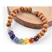 Bracelet 7 Chakras en Pierre Boule de 8 mm et Bouddha rieur