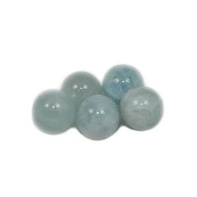 Aigue-marine Perle Ronde Non Percée 8 mm (Lot de 10 perles)