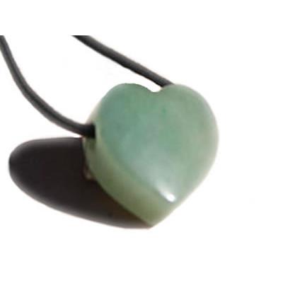 Pendentif Coeur Aventurine Verte - sans métal - 