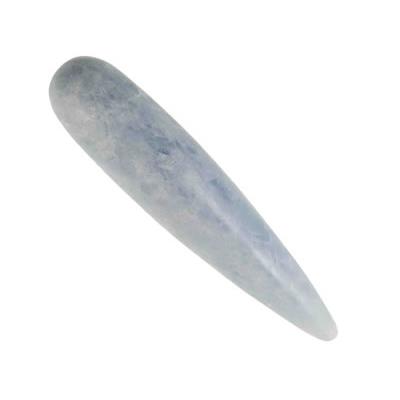 Pointe ou Bâton de Massage en Calcite Bleue lisse (10 cm environ)