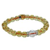 Bracelet en Citrine - Pierres Boules de 8 mm et Coeur 12 mm