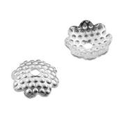 Coupelle Fleur de 7 mm avec trou en Argent 925 (Lot de 2 coupelles)