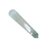 Pointe ou Bâton de Massage en Cristal de Roche facetté (8 à 12 cm)