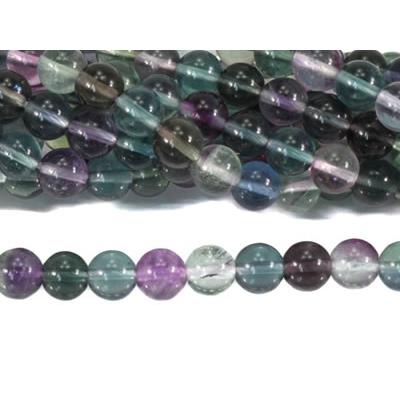 Fluorine Multicolore Perle Ronde Lisse Percée 6 mm (Lot de 20 perles)