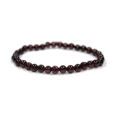 Bracelet Grenat Rouge en Pierre Boule de 6 mm