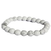 Bracelet Howlite Blanche Perles de 8 mm