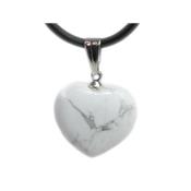 Pendentif Coeur en Howlite Blanche (1,8 cm)