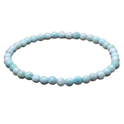 Bracelet Larimar en Pierre Boule de 6 mm