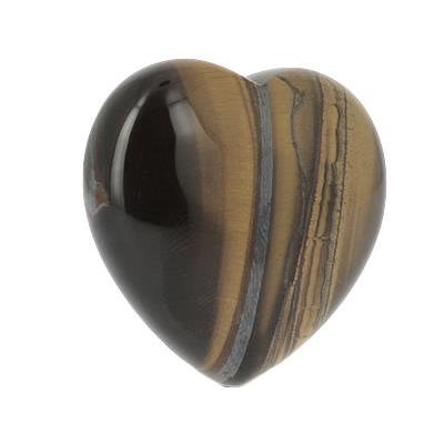 Oeil de Tigre galet pierre Coeur (4,5 cm)