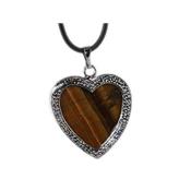 Pendentif Coeur en Oeil de Tigre (3 cm) Romantic