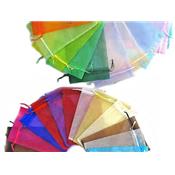 Pochettes Organza Unies 9x7 cm (Lot de 5 pochettes - Couleurs mélangées)