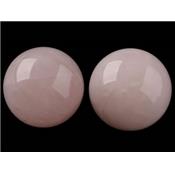 Perle ronde lisse en Quartz Rose Non perce de 16 mm