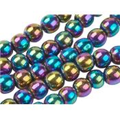 Hématite électrolytique Perle Ronde Lisse Percée 8 mm (Lot de 10 perles)