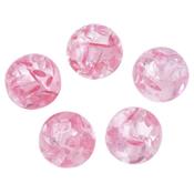 Perle en Résine Rose Lisse 8 mm (Par Lot de 5 Perles)