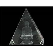 Pyramide Feng Shui en Cristal et Bouddha (5 cm)