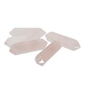 Pointe d'Acupuncture et de Massage en Quartz Rose bi terminée (32x8 mm)