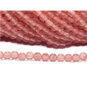 Quartz Rose Perle Ronde Lisse Percée 6 mm (Lot de 20 perles)
