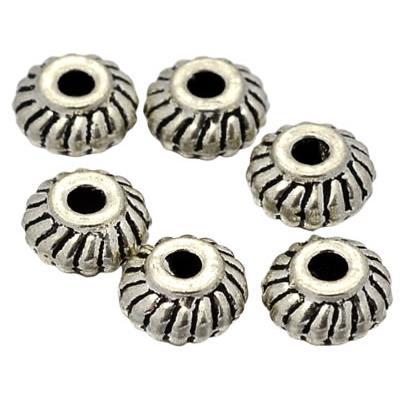 Lot De 20 Perles Baril En Argent Tibétain – 6 Mm, Neuf Sans Marque, Idéal Création