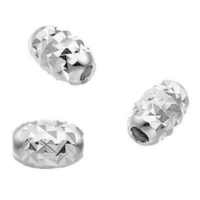 Perle Ovale Facettée 4x3 mm en Argent 925 (Lot de 2 perles)