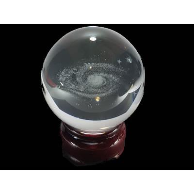 Boule Feng Shui en Cristal et Galaxie (5 cm) avec socle