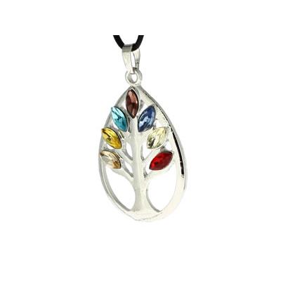 Pendentif Arbre de Vie 7 Chakras (Zircone)